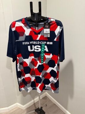 FA USA Soccer Jersey in Red, Navy & White